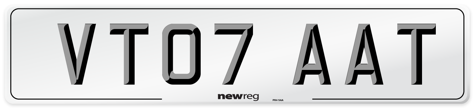 VT07 AAT Number Plate from New Reg
